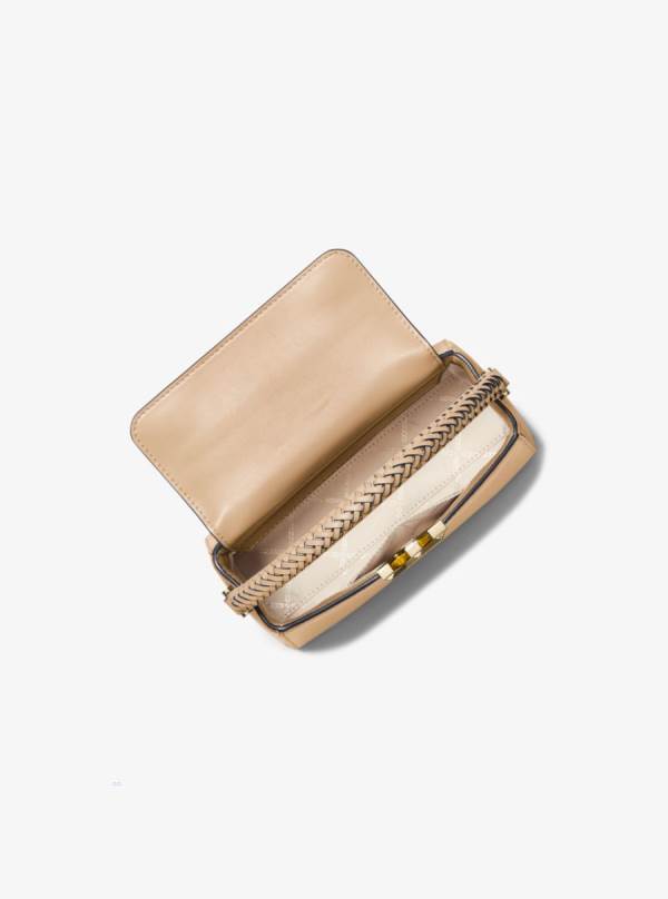 Damske Satchel Taske Michael Kors Karlie Small Leather Hnede - Kabelky Michael Kors Levně | SCTDG-9875